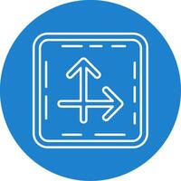 Intersect Linear Circle Multicolor Design Icon vector