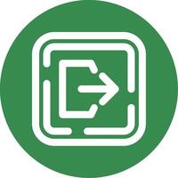 Logout Linear Circle Multicolor Design Icon vector
