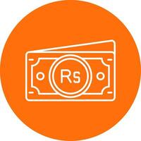 Rupee Linear Circle Multicolor Design Icon vector