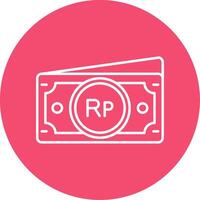 Indonesian rupiah Linear Circle Multicolor Design Icon vector