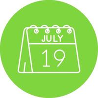 19th of July Linear Circle Multicolor Design Icon vector