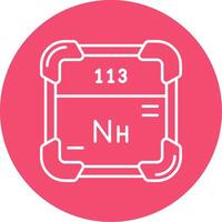 nihonium lineal circulo multicolor diseño icono vector