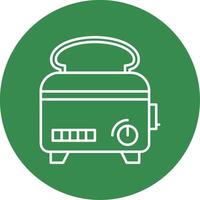 Toaster Linear Circle Multicolor Design Icon vector