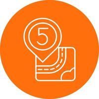 Five Linear Circle Multicolor Design Icon vector