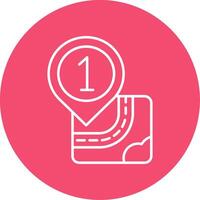 One Linear Circle Multicolor Design Icon vector