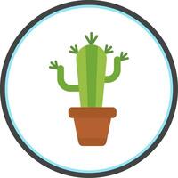 Cactus Flat Circle Uni Icon vector