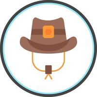 Cowboy hat Flat Circle Uni Icon vector