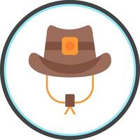 vaquero sombrero plano circulo uni icono vector