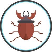 Beetle Flat Circle Uni Icon vector