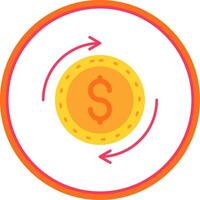 Dollar Flat Circle Uni Icon vector