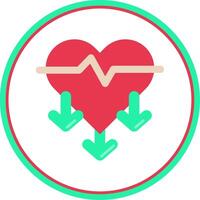 Heart rate Flat Circle Uni Icon vector