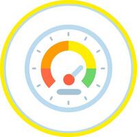 Speedometer Flat Circle Uni Icon vector