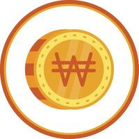 Won Flat Circle Uni Icon vector