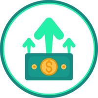 Increase Flat Circle Uni Icon vector