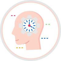 Time management Flat Circle Uni Icon vector