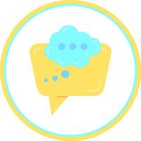 Thinking Flat Circle Uni Icon vector