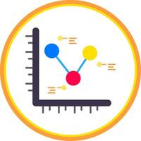 Chart Flat Circle Uni Icon vector