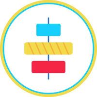 Center alignment Flat Circle Uni Icon vector