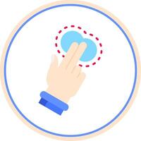 Two Fingers Tap Flat Circle Uni Icon vector