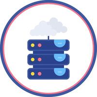 Server Flat Circle Uni Icon vector