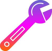 Adjustable Wrench Glyph Gradient Icon vector