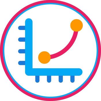 Curves levels graph Flat Circle Uni Icon vector