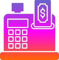 Cash Register Glyph Gradient Icon vector