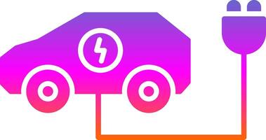 Electric Car Glyph Gradient Icon vector