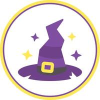 Witch hat Flat Circle Uni Icon vector