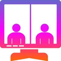 Online Meeting Glyph Gradient Icon vector