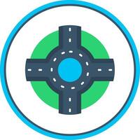 Roundabout Flat Circle Uni Icon vector