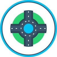 Roundabout Flat Circle Uni Icon vector