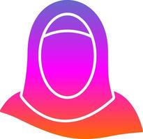 hijab glifo degradado icono vector