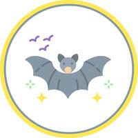 Bat Flat Circle Uni Icon vector