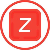 Letter z Flat Circle Uni Icon vector