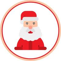 Papa Noel claus plano circulo uni icono vector