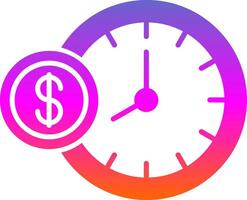 Time Is Money Glyph Gradient Icon vector