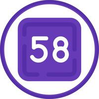 Fifty Eight Flat Circle Uni Icon vector