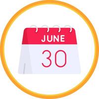 30th of June Flat Circle Uni Icon vector