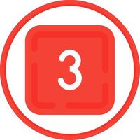 Three Flat Circle Uni Icon vector