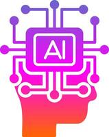 Artificial Intelligence Glyph Gradient Icon vector