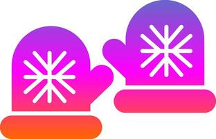 Winter Gloves Glyph Gradient Icon vector