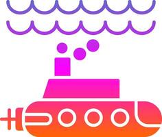 Submarine Glyph Gradient Icon vector