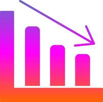 Line chart Glyph Gradient Icon vector