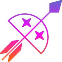 Bow And Arrow Glyph Gradient Icon vector