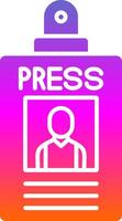 Press Pass Glyph Gradient Icon vector