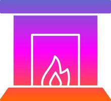 Fireplace Glyph Gradient Icon vector