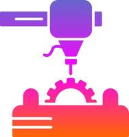 3d Printer Glyph Gradient Icon vector