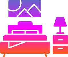 Bedroom Glyph Gradient Icon vector