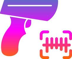 Barcode Scanner Glyph Gradient Icon vector